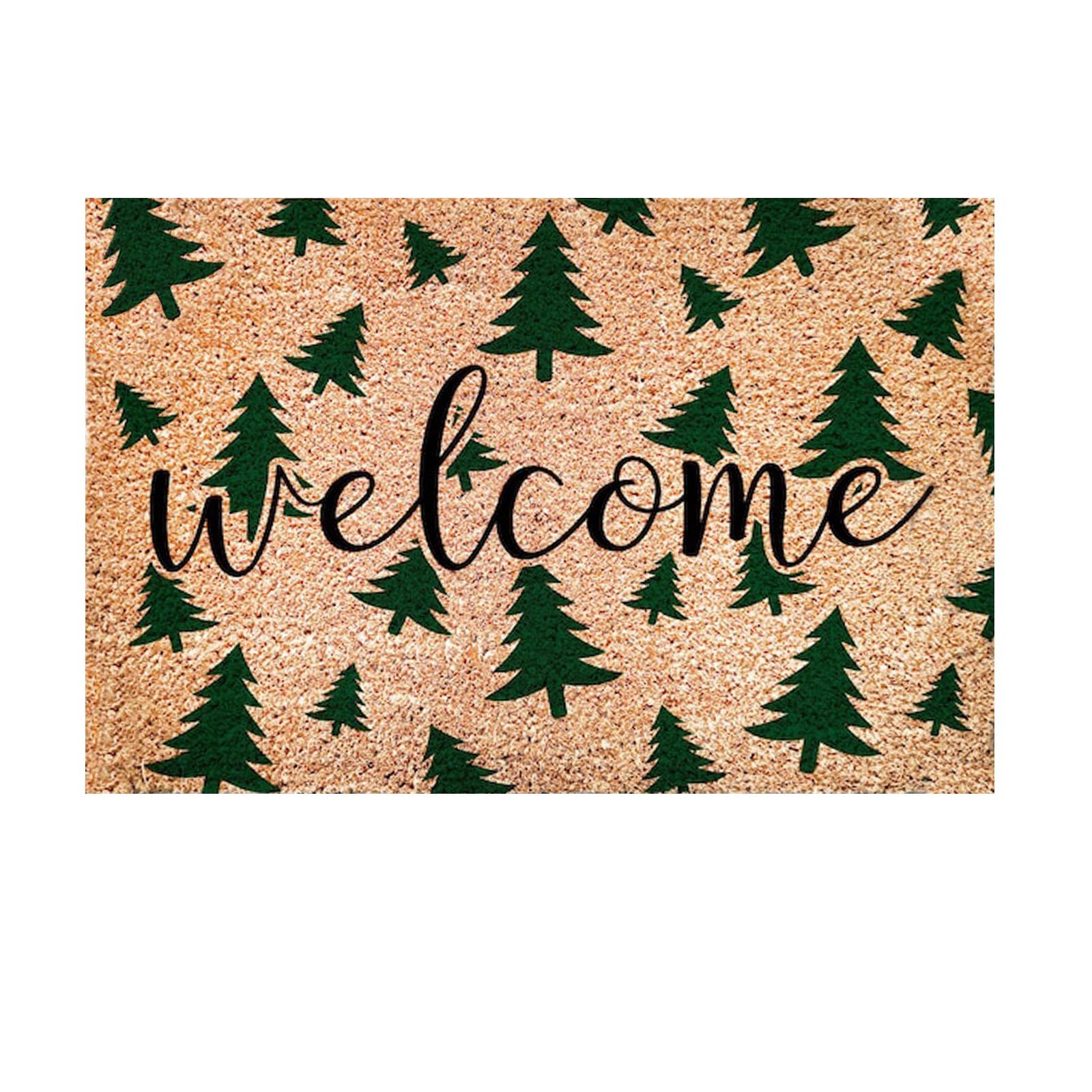ASEIDFNSA Christmas Welcome Doormat Highly Absorbent and Machine Washable Shower Funny Welcome Mat Gift Doormats For Gift For New Home Non Slip Bath Mat for Bathroom Red